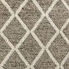 3' X 5' Dark Gray And Ivory New Zealand Lambs Wool Diamond Hand Woven Area Rug