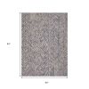 5' X 7' Blue And Beige Wool Chevron Hand Tufted Area Rug