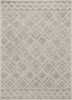 5' X 7' Sand Beige And Ivory Wool Geometric Hand Hooked Area Rug