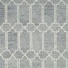 5' X 7' Slate Blue And Ivory Wool Geometric Hand Tufted Area Rug