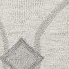 5' X 7' Ivory And Gray Wool Ogee Hand Tufted Area Rug