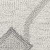 5' X 7' Ivory And Gray Wool Ogee Hand Tufted Area Rug