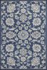 7' X 9' Blue And Ivory Floral Medallion Area Rug