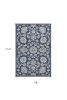 7' X 9' Blue And Ivory Floral Medallion Area Rug