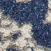 7' X 9' Blue And Ivory Floral Medallion Area Rug