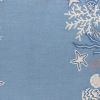 5' X 8' Blue Gray And White Fish and Coral Hand Tufted Area Rug