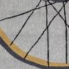 5' X 8' Gray Black And Yellow Abstract Geometric Hand Hooked Area Rug