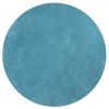 6' Blue Hand Woven Round Rug