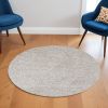 6' Ivory Hand Woven Round Rug