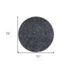 6' Black And White Hand Woven Round Rug