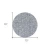 6' Slate Blue And Ivory Abstract Hand Woven Round Rug