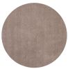 6' Beige Shag Hand Woven Round Rug