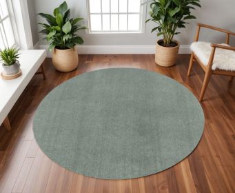 6' Slate Blue Hand Woven Round Rug