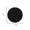 6' Espresso Shag Hand Woven Round Rug