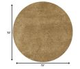 6' Gold Hand Woven Round Rug