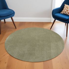 6' Sage Shag Hand Woven Round Rug
