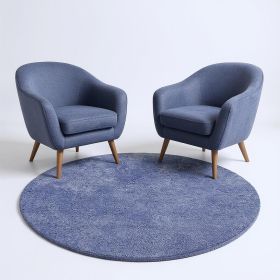 6' Purple Shag Hand Woven Round Rug