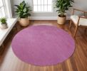 6' Hot Pink Hand Woven Round Rug