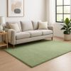 5' X 7' Green Shag Hand Woven Area Rug