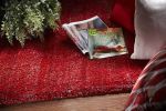 5' X 7' Red Shag Hand Woven Area Rug
