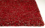 5' X 7' Red Shag Hand Woven Area Rug