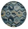 8' Blue And Green Woodland Lodge Round Rug
