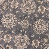8' Gray And Ivory Floral Medallion Round Rug