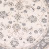 8' Ivory And Gray Floral Medallion Round Rug