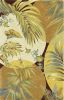 4' X 6' Coral Green And Ivory Wool Tropical Botanical Hand Tufted Area Rug