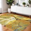4' X 6' Coral Green And Ivory Wool Tropical Botanical Hand Tufted Area Rug