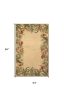4' X 6' Beige Red And Green Wool Tropical Floral Hand Tufted Area Rug