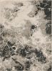 5' X 8' Silver And Black Abstract Area Rug