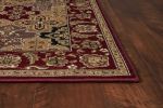 7' Red Orange And Black Quatrefoil Octagon Rug