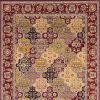 8' Red Orange And Black Quatrefoil Octagon Rug