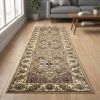 7' Beige And Ivory Floral Area Rug