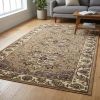 7' Beige And Ivory Floral Area Rug