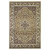 8' Beige And Ivory Floral Medallion Octagon Rug