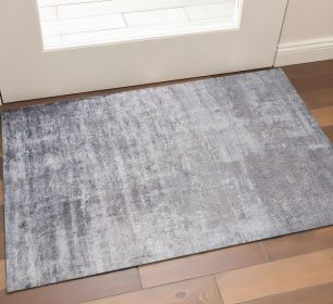 3' X 5' Slate Gray And Dark Gray Abstract Hand Loomed Area Rug