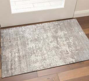 3' X 5' Beige And Ivory Abstract Hand Loomed Area Rug