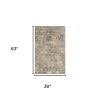 3' X 5' Beige And Blue Floral Medallion Hand Loomed Area Rug