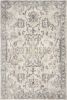 5' X 8' Ivory And Gray Floral Medallion Area Rug