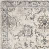 5' X 8' Ivory And Gray Floral Medallion Area Rug