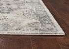 5' X 8' Ivory And Gray Floral Medallion Area Rug