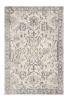 5' X 8' Ivory And Gray Floral Medallion Area Rug