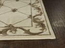 8' Ivory And Brown Floral Vines Round Rug