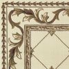 8' Ivory And Brown Floral Vines Round Rug