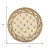 8' Ivory And Brown Floral Vines Round Rug