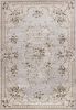 8' X 10' Light Gray Green And Tan Floral Medallion Area Rug
