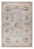 8' X 10' Light Gray Green And Tan Floral Medallion Area Rug