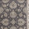 8' X 10' Gray And Ivory Floral Medallion Area Rug